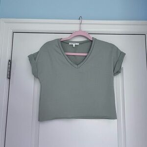 Women's Green V-Neck Top